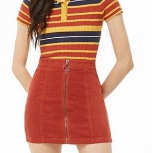 Forever 21 burnt orange corduroy skirt